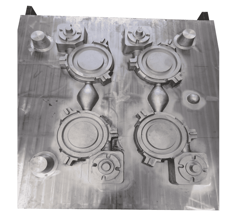 Casting pattern plate with gating features