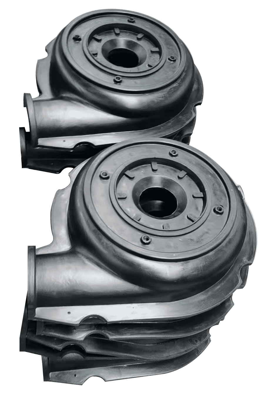 Pair of metal volute casings